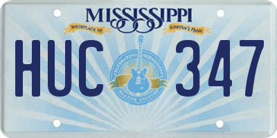 MS license plate HUC347