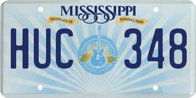 MS license plate HUC348
