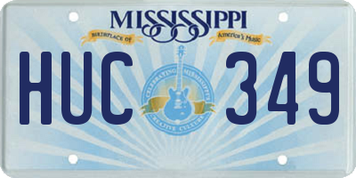 MS license plate HUC349