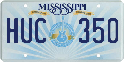 MS license plate HUC350