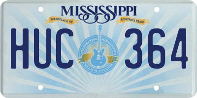 MS license plate HUC364
