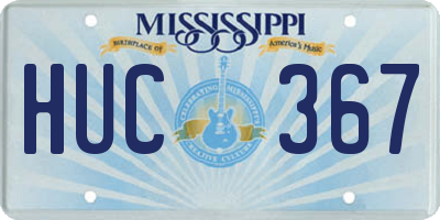 MS license plate HUC367