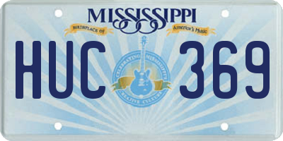 MS license plate HUC369