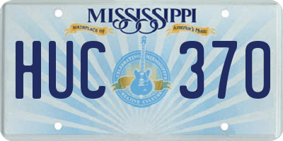 MS license plate HUC370