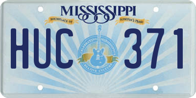 MS license plate HUC371