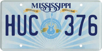 MS license plate HUC376