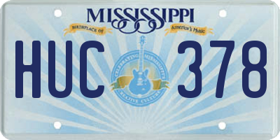MS license plate HUC378
