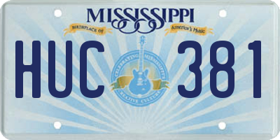 MS license plate HUC381