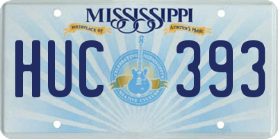 MS license plate HUC393
