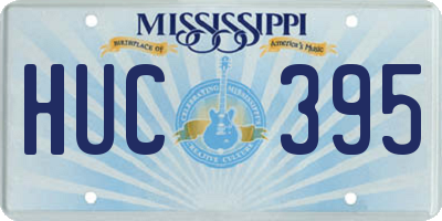MS license plate HUC395