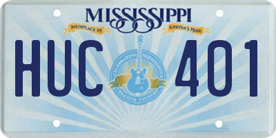 MS license plate HUC401