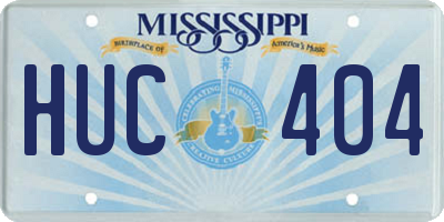 MS license plate HUC404