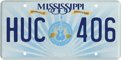 MS license plate HUC406