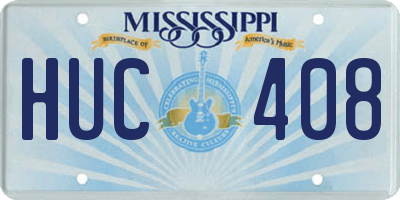 MS license plate HUC408