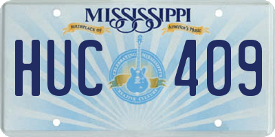 MS license plate HUC409