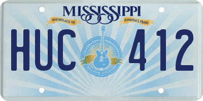 MS license plate HUC412