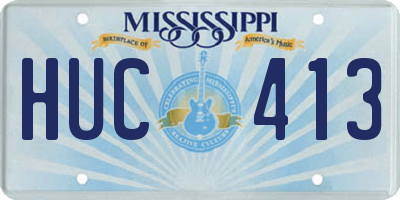 MS license plate HUC413