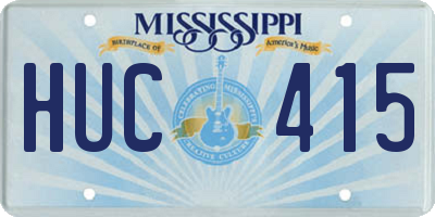 MS license plate HUC415