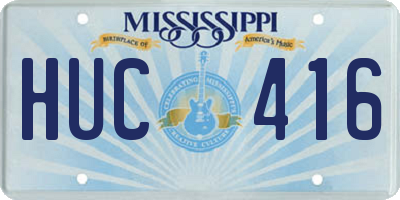 MS license plate HUC416