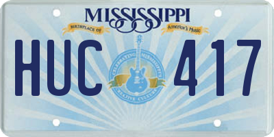 MS license plate HUC417