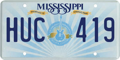 MS license plate HUC419