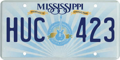 MS license plate HUC423