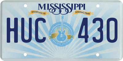 MS license plate HUC430