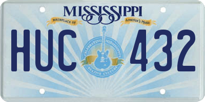 MS license plate HUC432