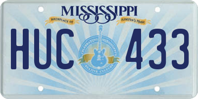 MS license plate HUC433