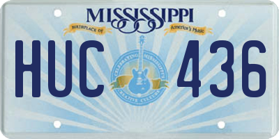 MS license plate HUC436