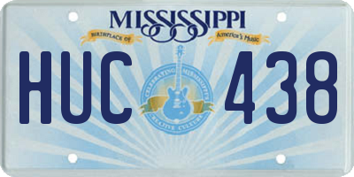 MS license plate HUC438