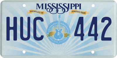 MS license plate HUC442