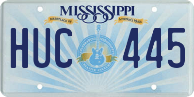 MS license plate HUC445