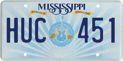 MS license plate HUC451