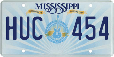 MS license plate HUC454