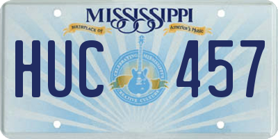MS license plate HUC457