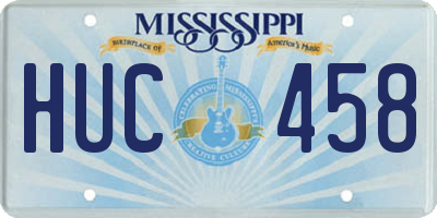 MS license plate HUC458