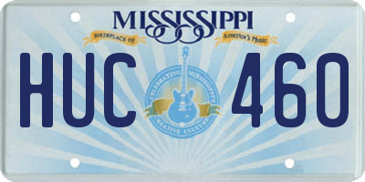 MS license plate HUC460
