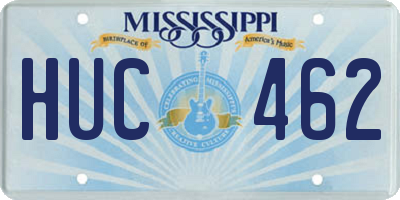 MS license plate HUC462
