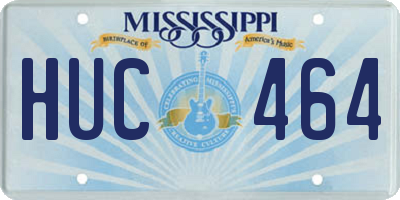 MS license plate HUC464