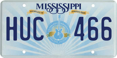 MS license plate HUC466
