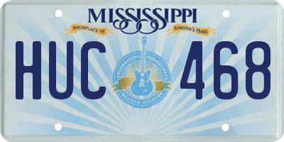 MS license plate HUC468