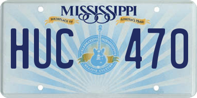 MS license plate HUC470