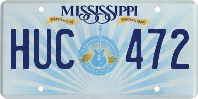 MS license plate HUC472