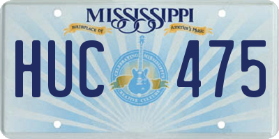 MS license plate HUC475