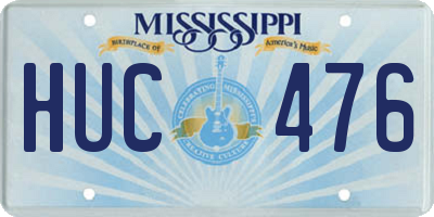 MS license plate HUC476