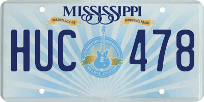MS license plate HUC478