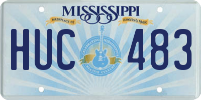 MS license plate HUC483