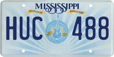 MS license plate HUC488