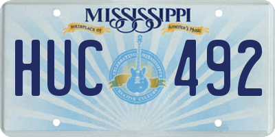 MS license plate HUC492